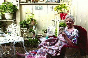 Patsy on patio