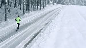 running in snow